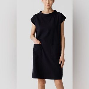 Eileen Fisher Organic Cotton Ripple Mock Neck Dress, 2x